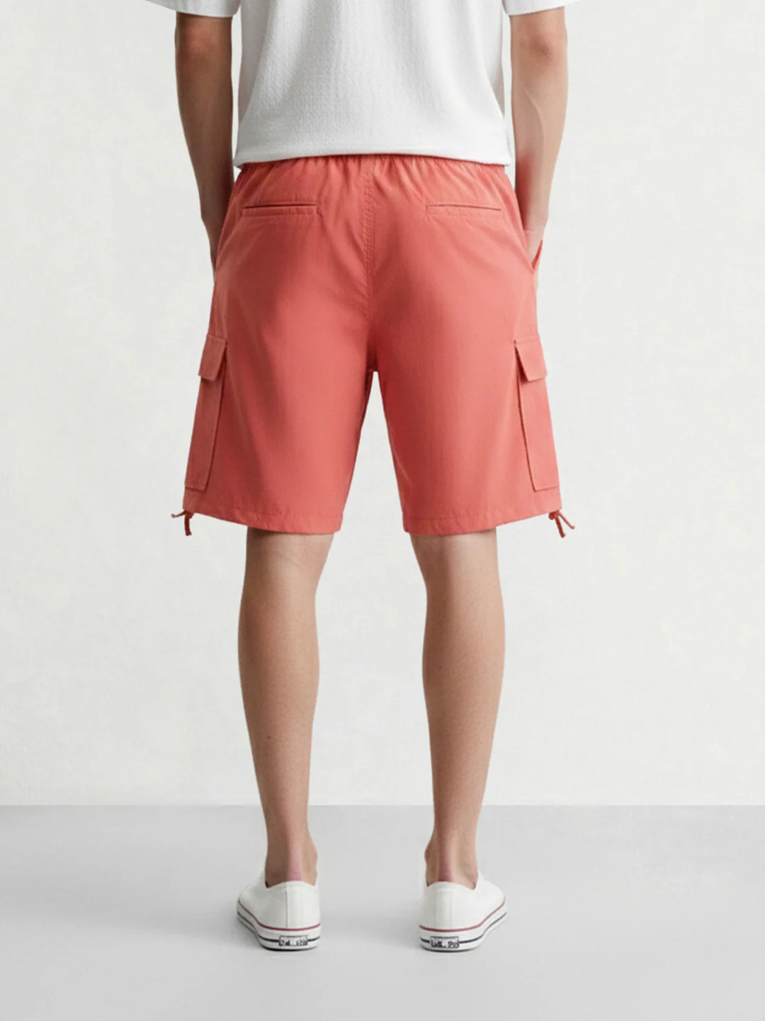 Men's Maroon Relaxed Fit Utility Shorts - Image 2