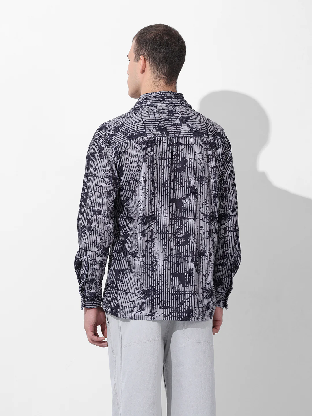 Men's Beige Regular Fit Printed Casual Shirt - Image 8
