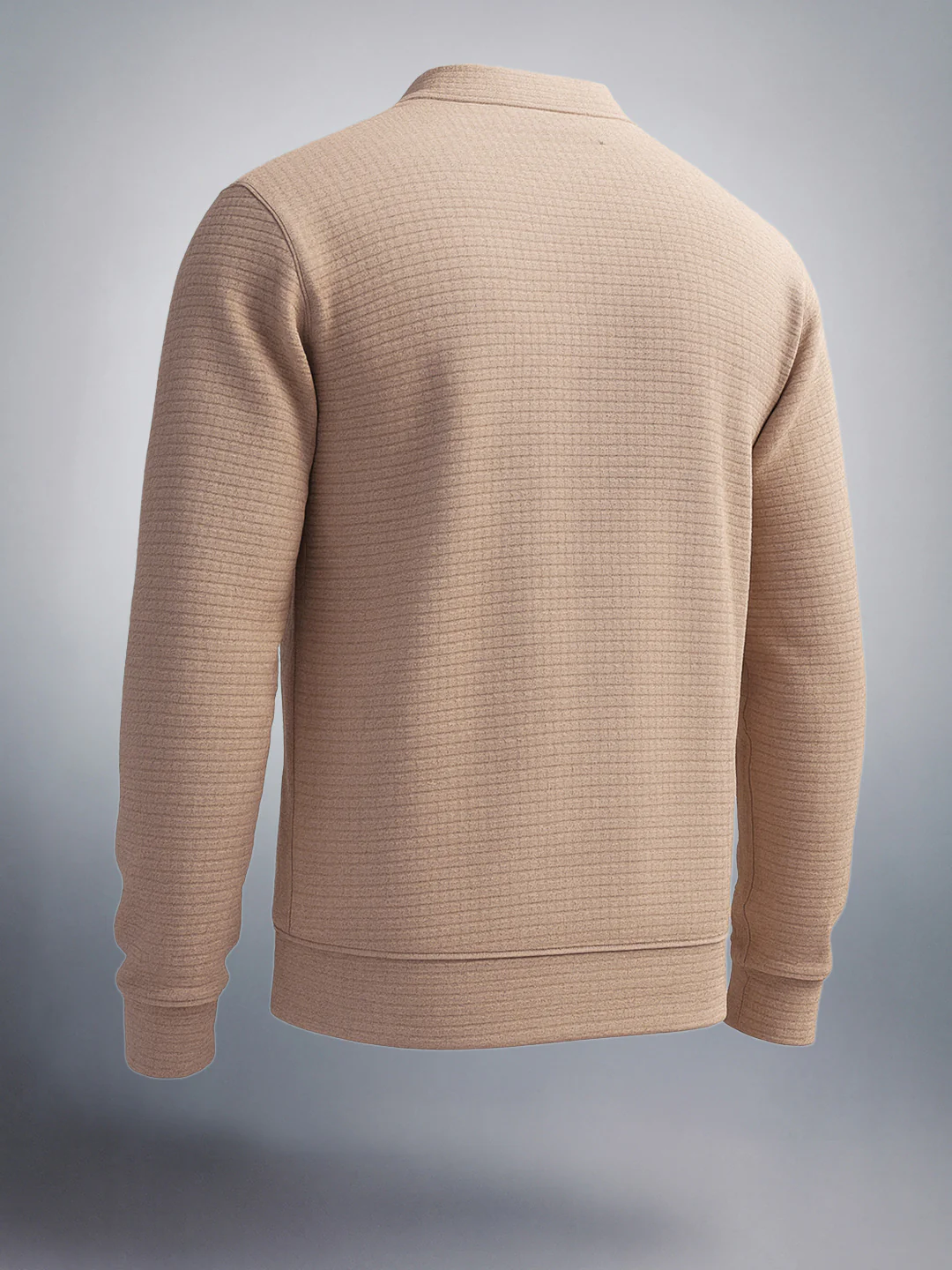 Men's Beige Regular Fit Textured Casual Sweatshirts - Image 2