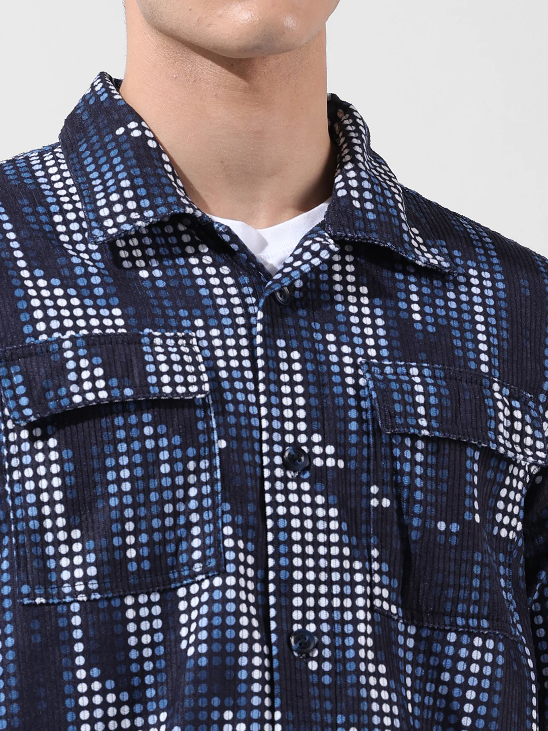 Men's Black Regular Fit Geometric Print Casual Shirt - Image 3