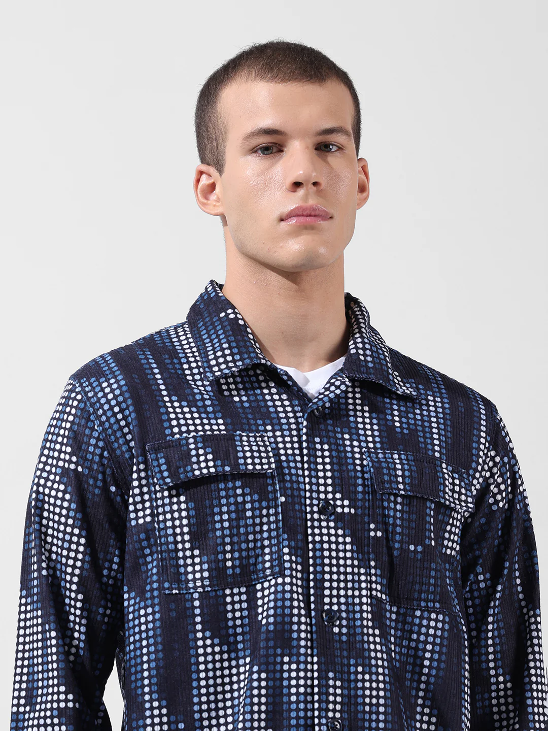 Men's Black Regular Fit Geometric Print Casual Shirt - Image 5