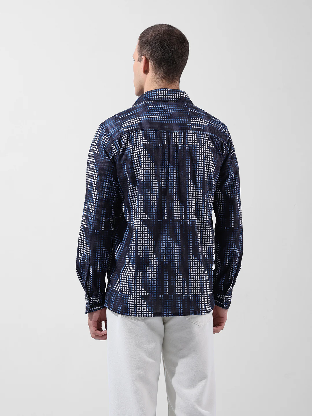 Men's Black Regular Fit Geometric Print Casual Shirt - Image 8