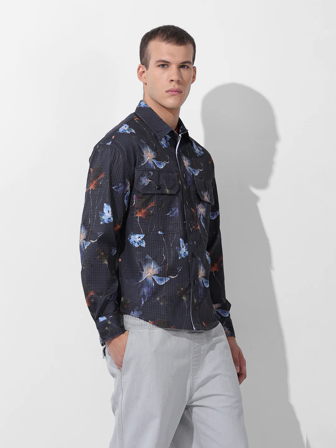 Men's Black Regular Fit Printed Casual Shirt - Image 2