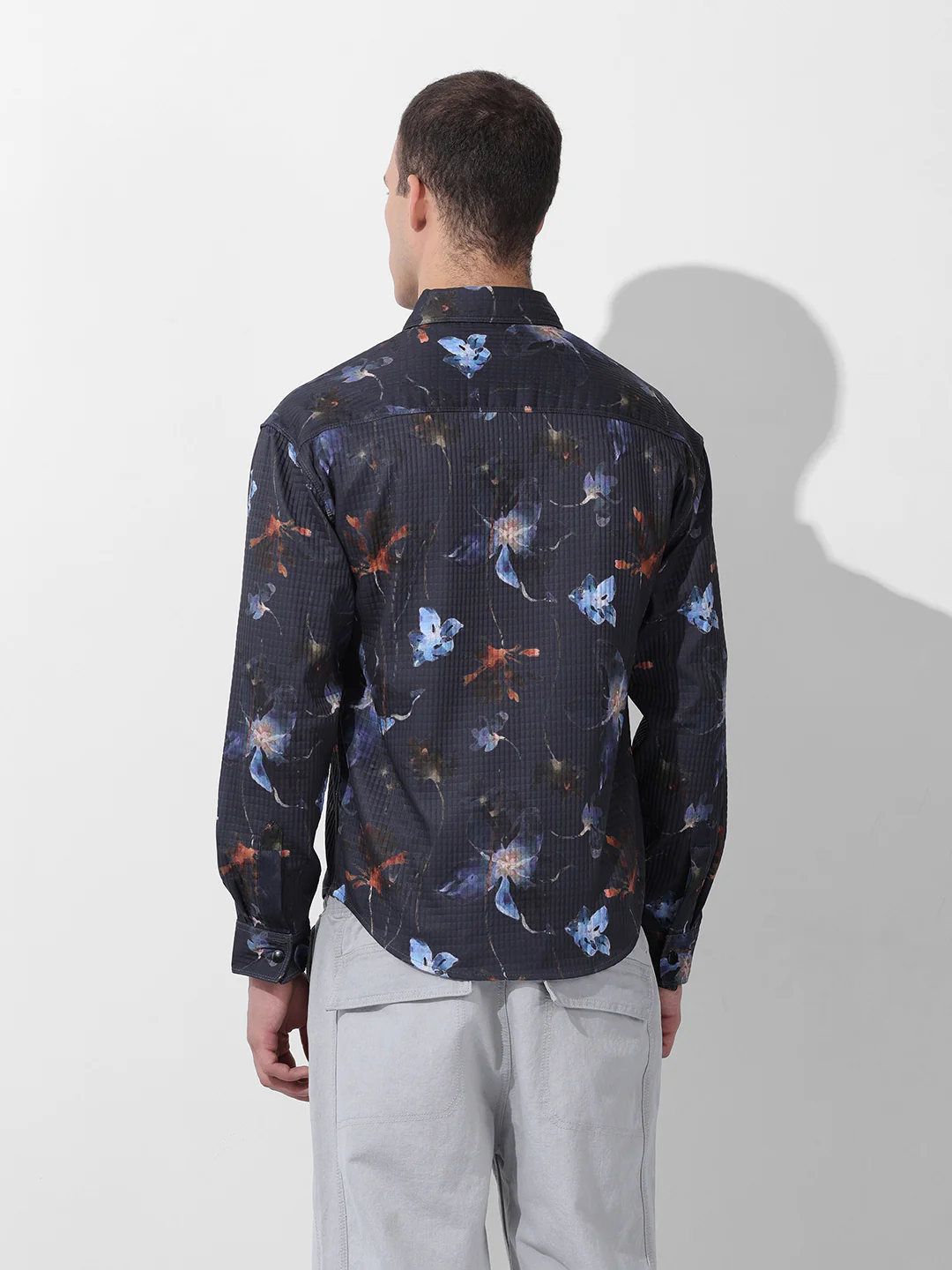 Men's Black Regular Fit Printed Casual Shirt - Image 4