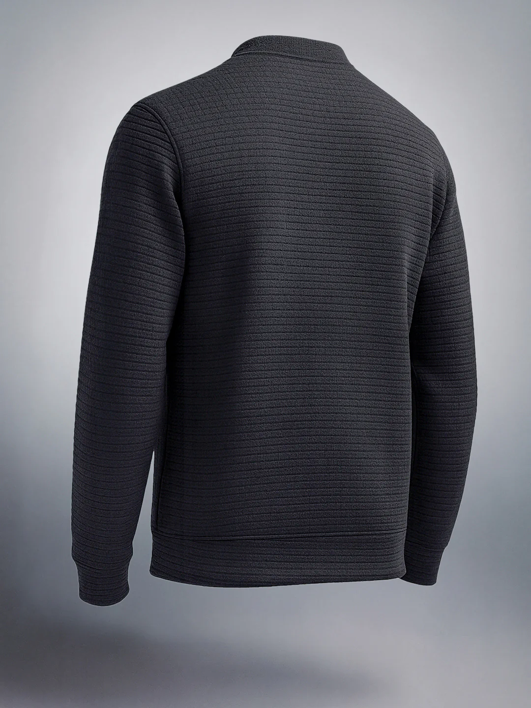 Men's Black Regular Fit Textured Casual Sweatshirts - Image 2