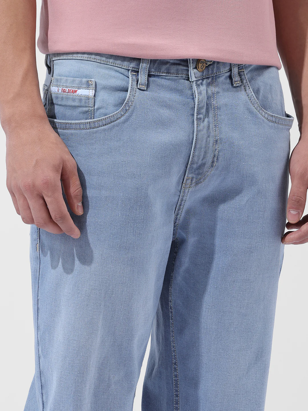 Men's Blue Regular Fit Casual Jeans - Image 4