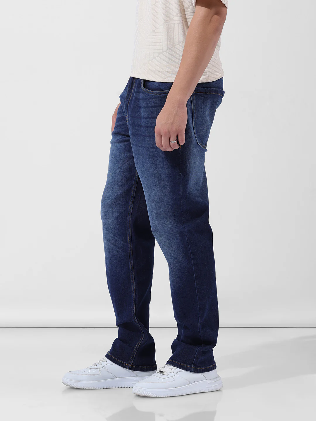 Men's Blue Regular Fit Casual Jeans - Image 2