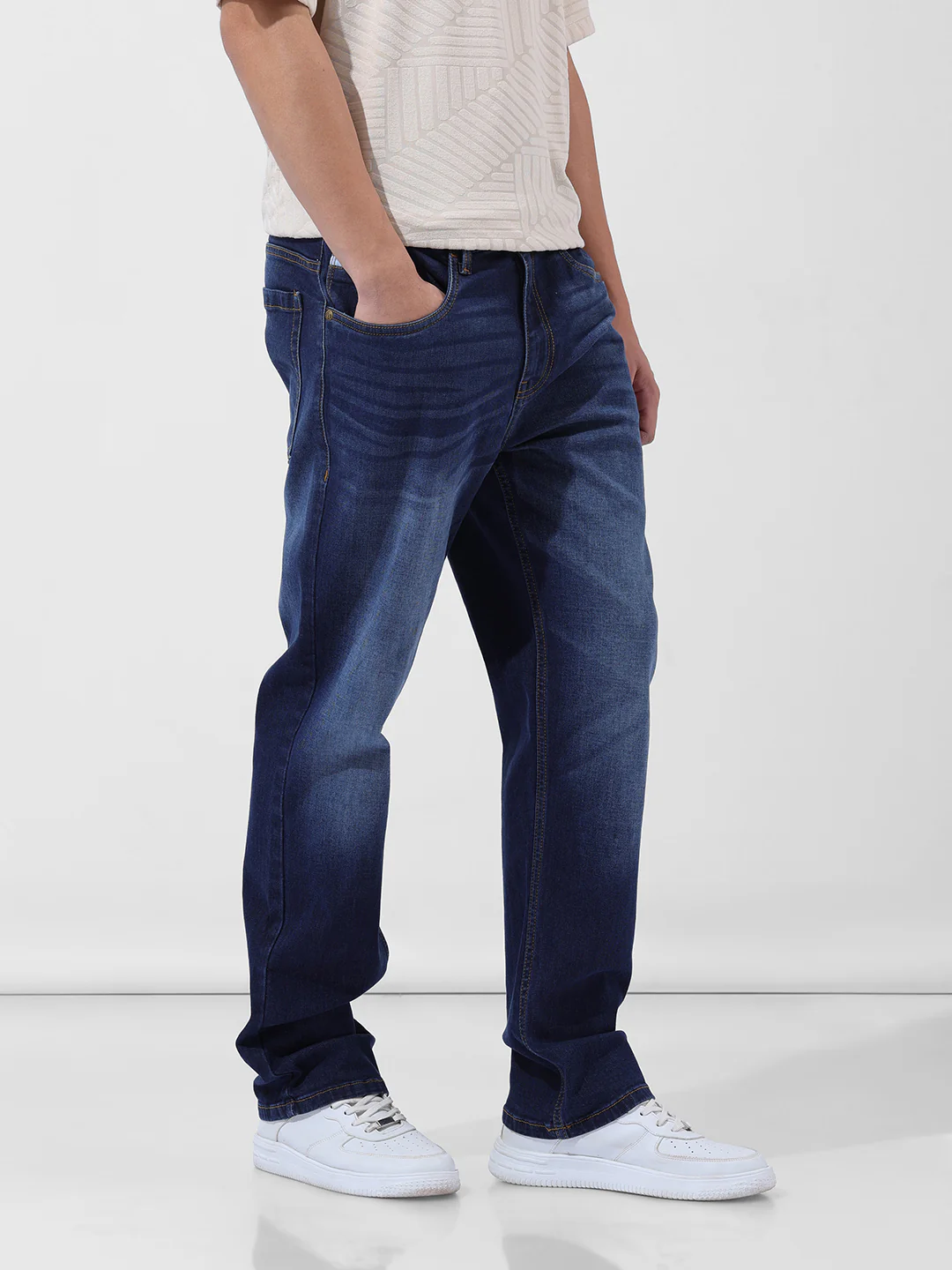 Men's Blue Regular Fit Casual Jeans - Image 3