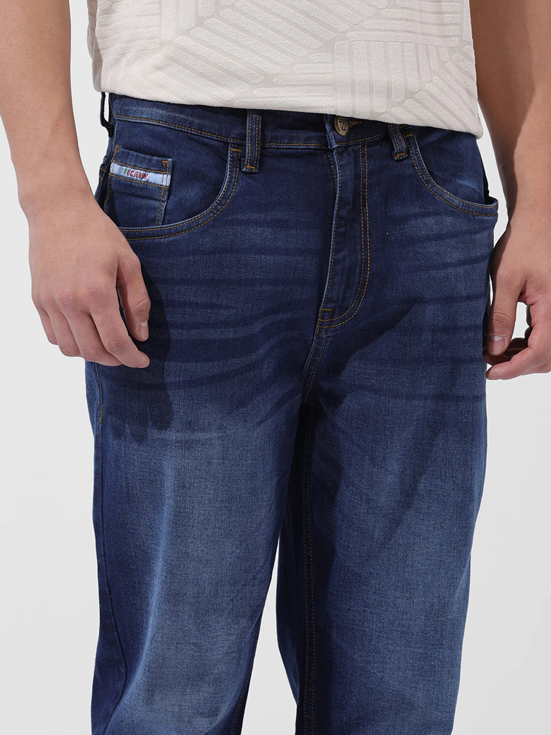 Men's Blue Regular Fit Casual Jeans - Image 4