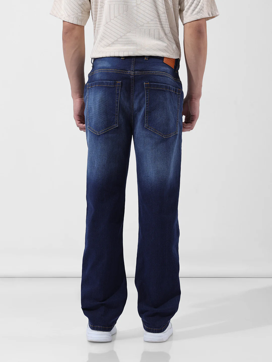 Men's Blue Regular Fit Casual Jeans - Image 6