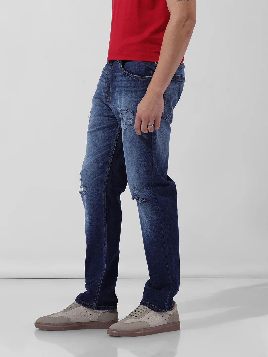 Men's Blue Regular Fit Casual Jeans - Image 2