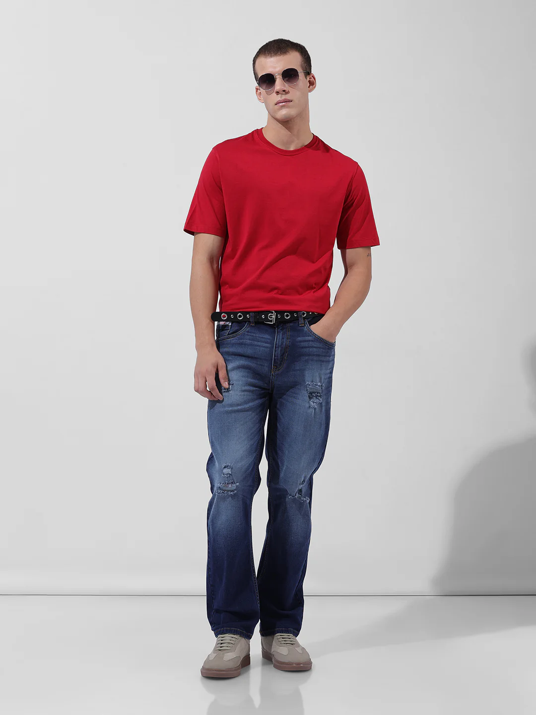 Men's Blue Regular Fit Casual Jeans - Image 5