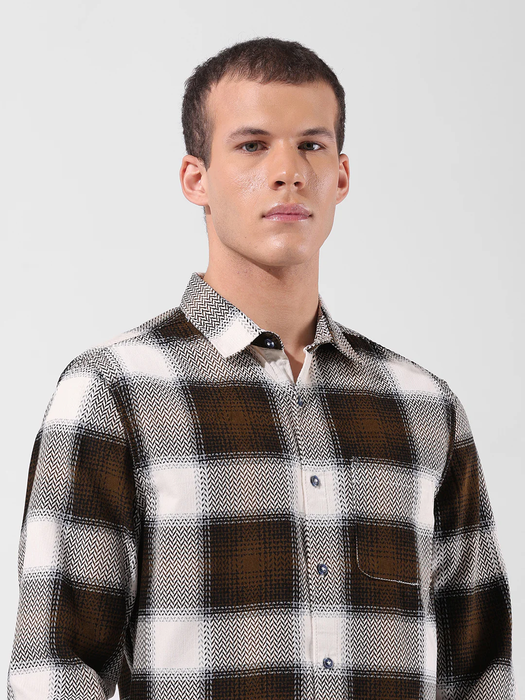 Men's Navy Blue Regular Fit Printed Casual Shirt - Image 6