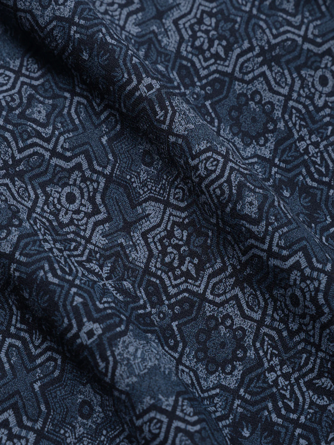 Men's Blue Regular Fit Printed Print Shirt - Image 7