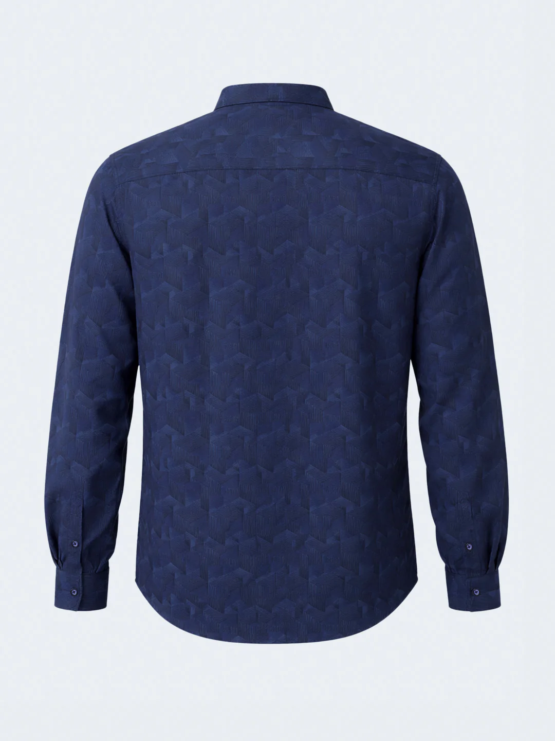 Men's Blue Regular Fit Printed Print Shirt - Image 5