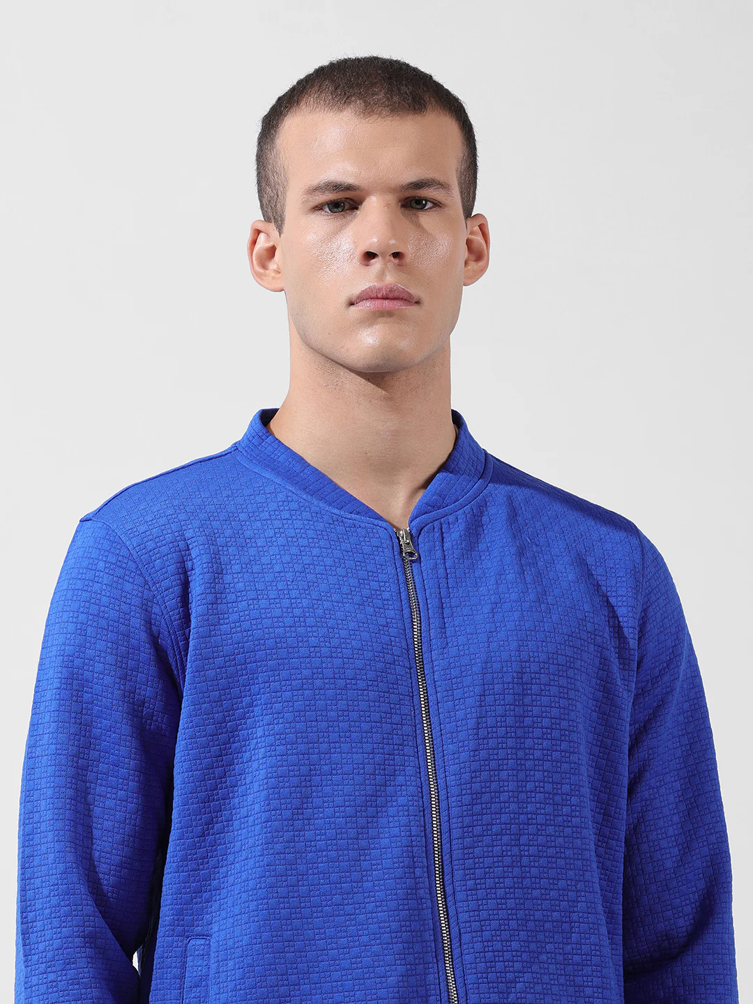 Men's Galactic Cobalt Regular Fit Textured Casual Sweatshirts - Image 7
