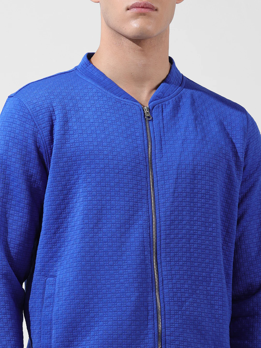 Men's Galactic Cobalt Regular Fit Textured Casual Sweatshirts - Image 8