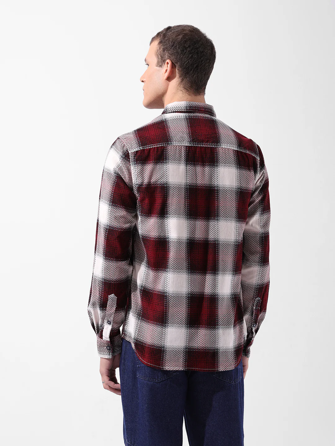 Men's Brown Regular Fit Printed Casual Shirt - Image 5