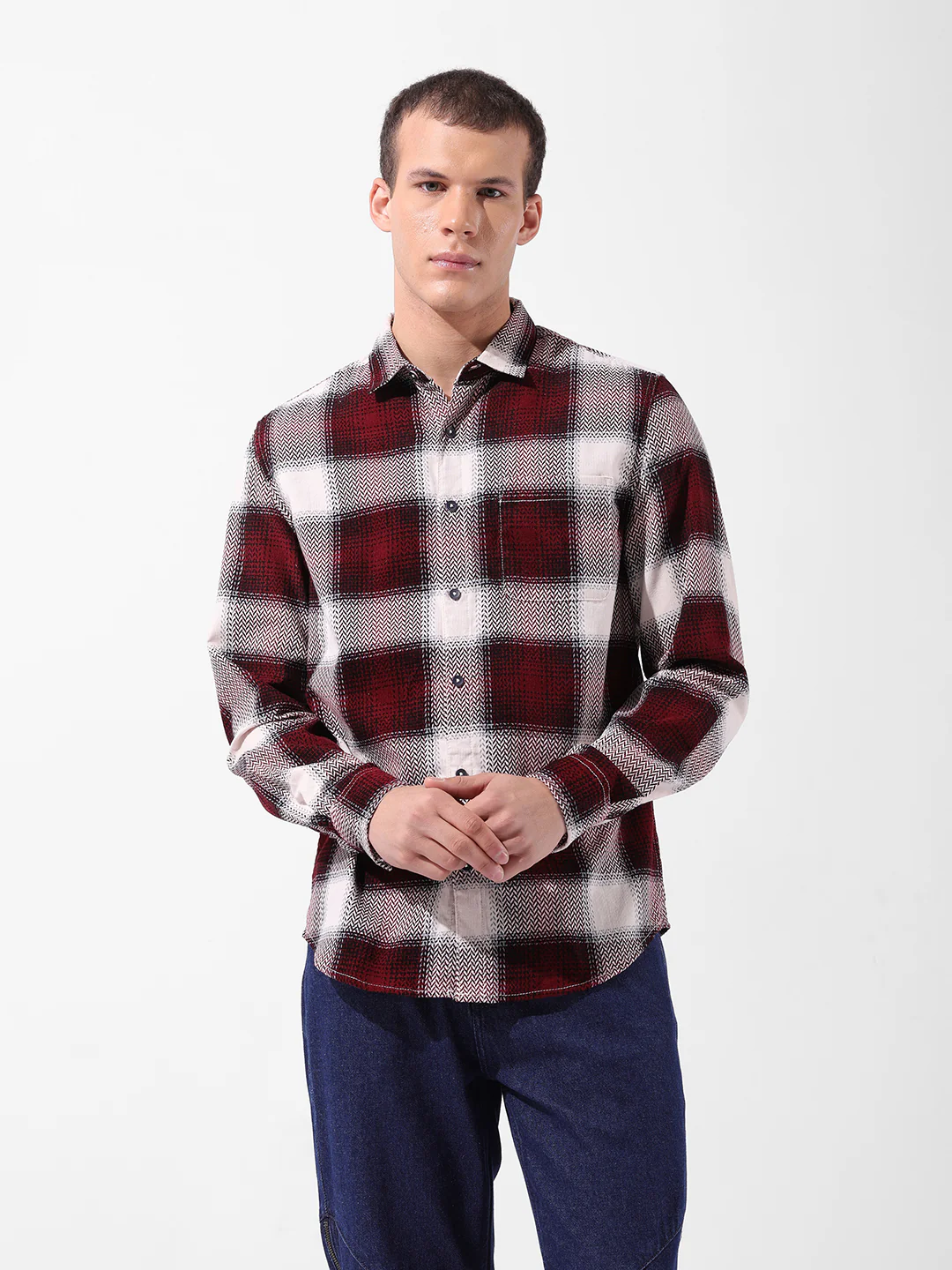 Men's Brown Regular Fit Printed Casual Shirt - Image 7
