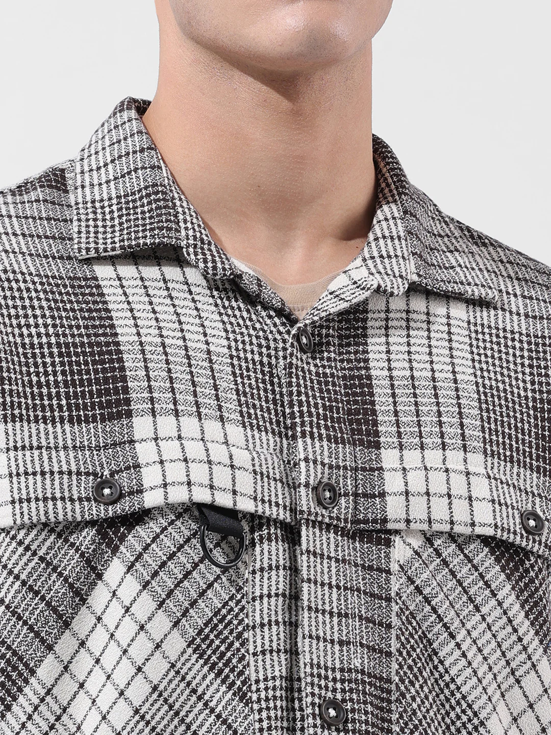 Men's Brown Regular Fit Checkered Casual Shirt - Image 3