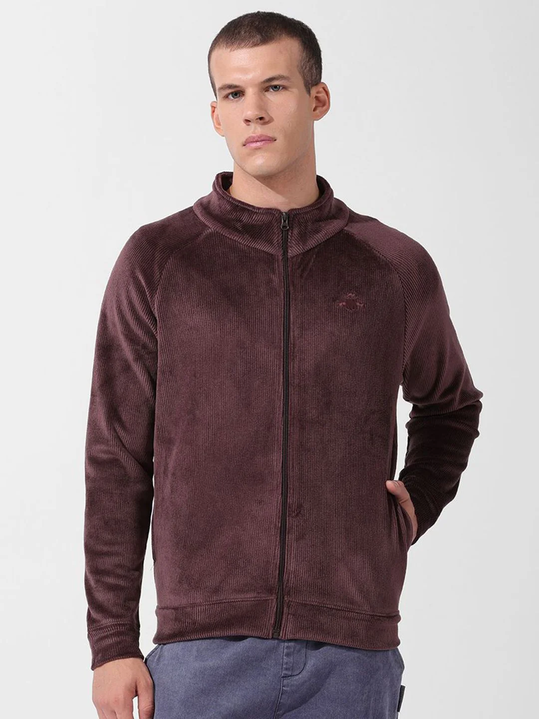 Men's Ground Coffee Regular Fit Textured Casual Sweatshirts - Image 3