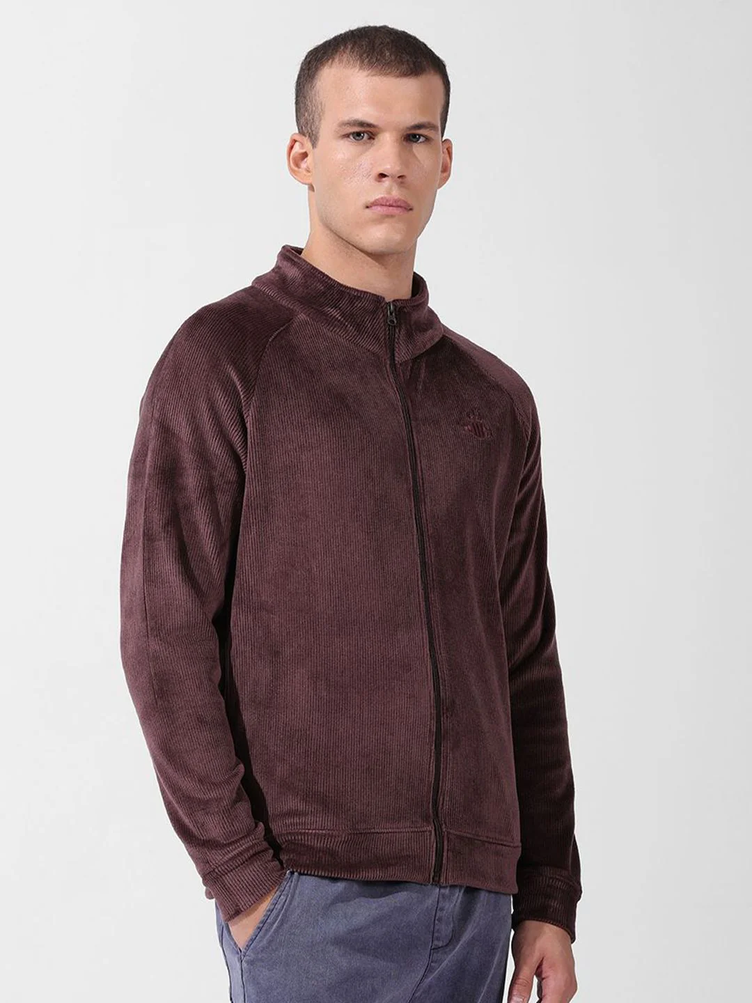 Men's Ground Coffee Regular Fit Textured Casual Sweatshirts - Image 4