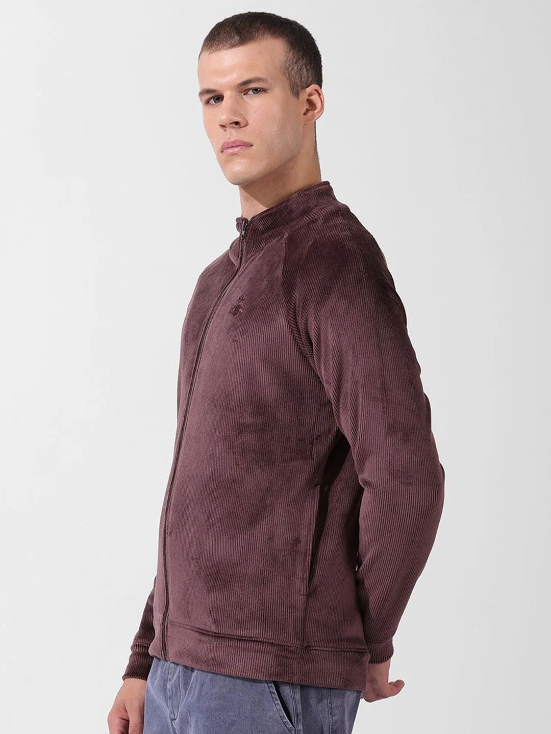Men's Ground Coffee Regular Fit Textured Casual Sweatshirts - Image 5
