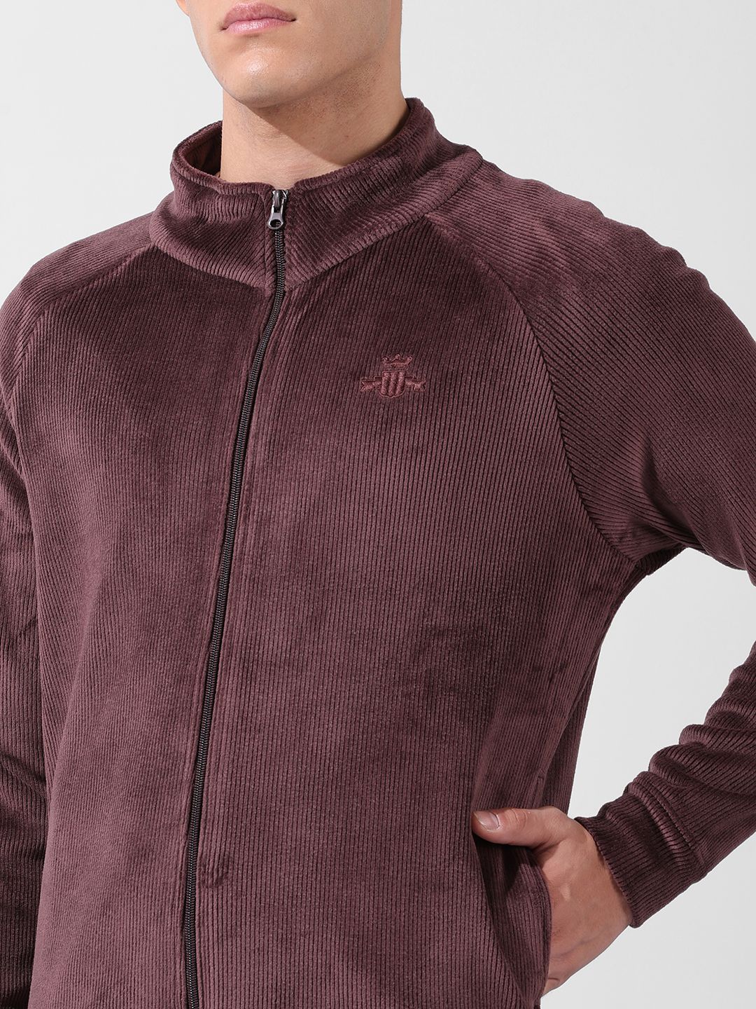 Men's Ground Coffee Regular Fit Textured Casual Sweatshirts - Image 7