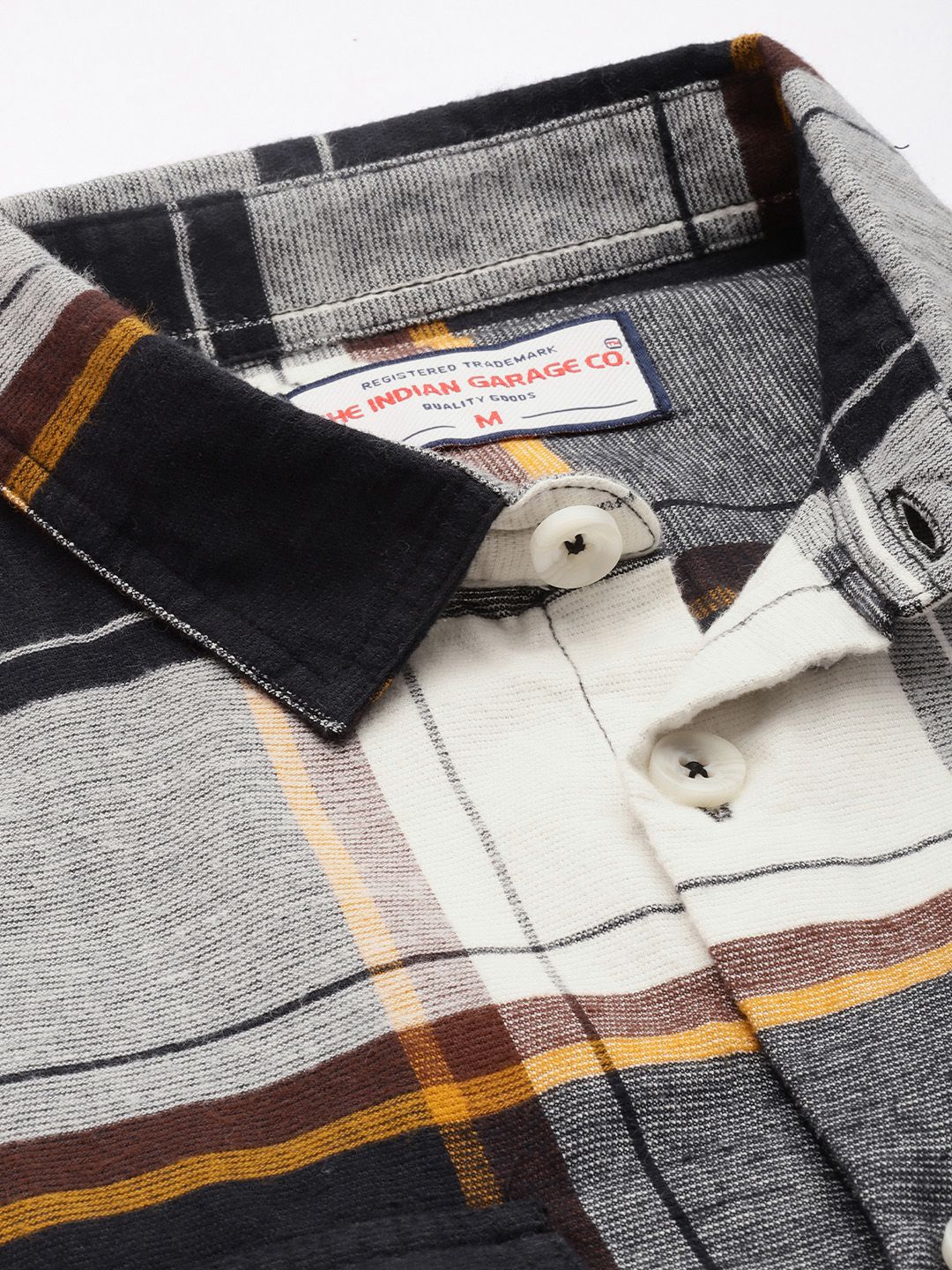 Men's Black Regular Fit Checked Casual Shirt - Image 3