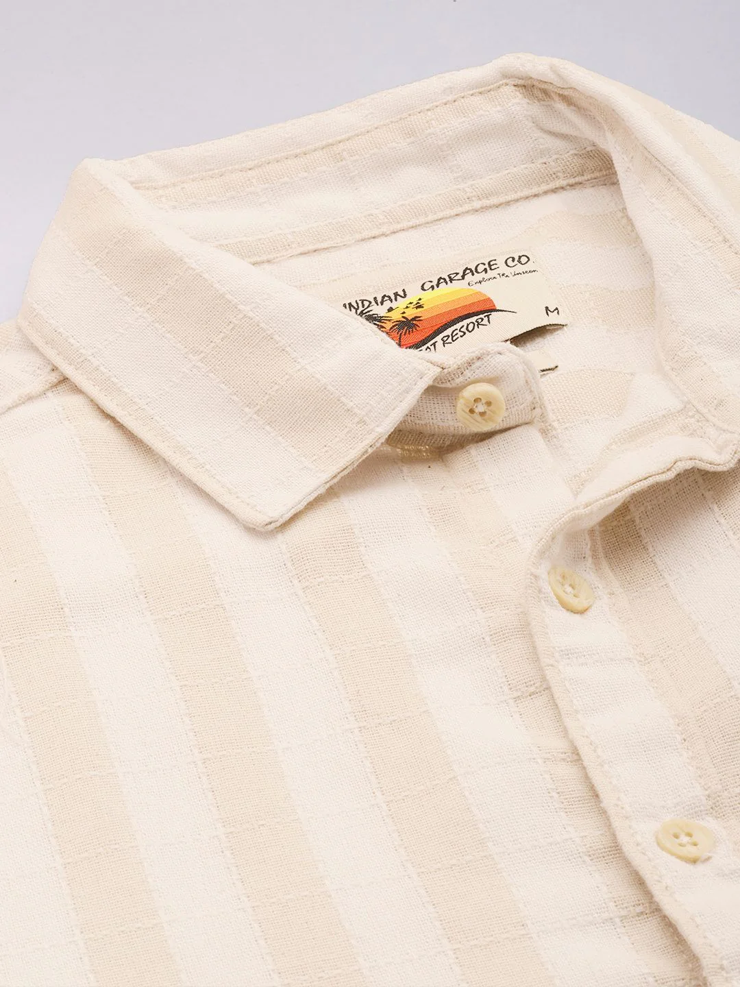 Men's Natural Regular Fit Checkered Casual Shirt - Image 5
