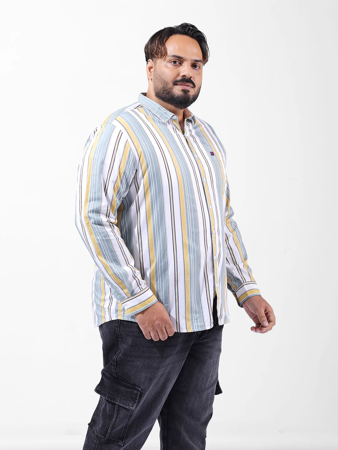 Men's Multicolor Regular Fit Striped Casual Shirt - Image 2