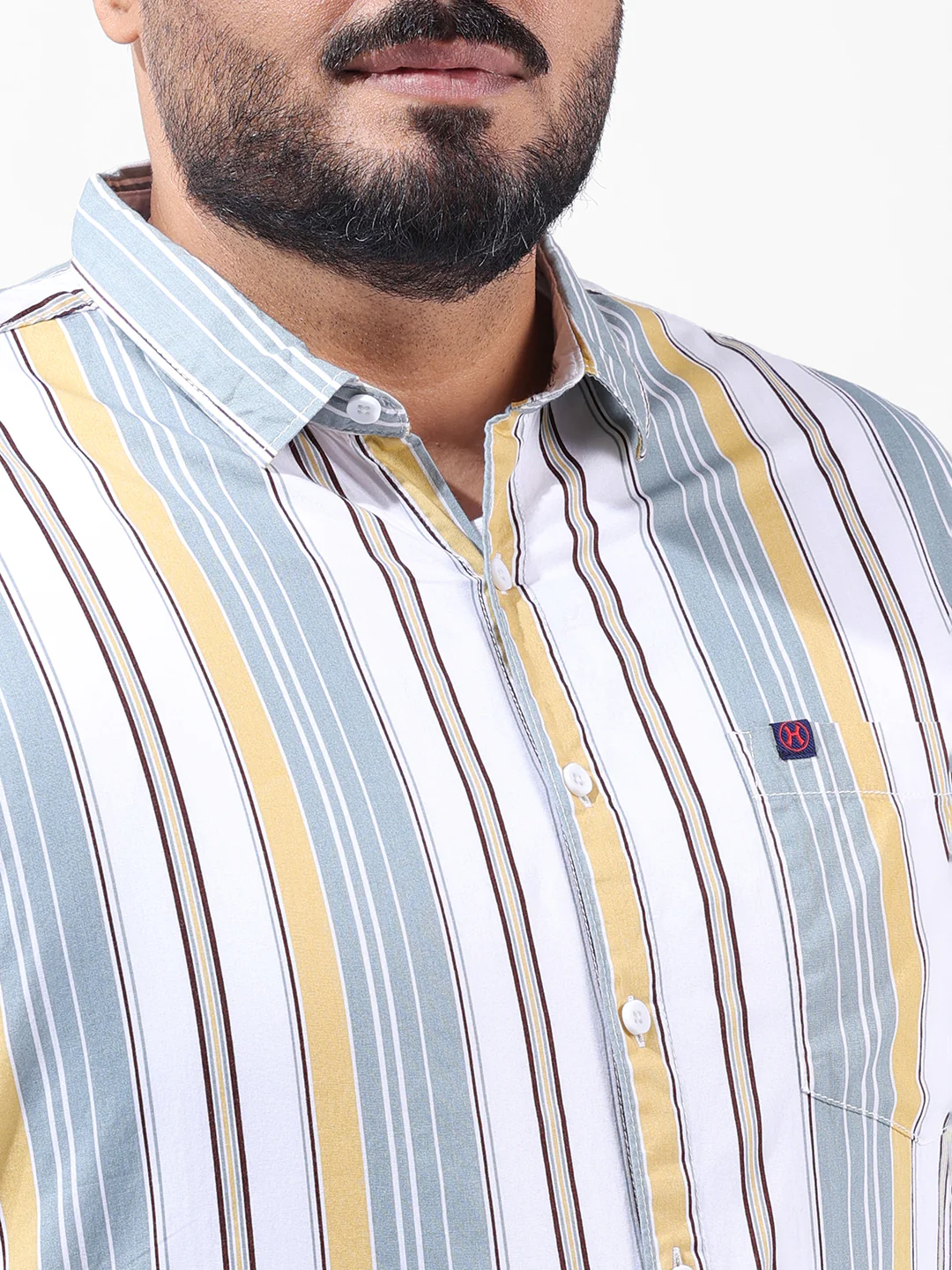 Men's Multicolor Regular Fit Striped Casual Shirt - Image 6