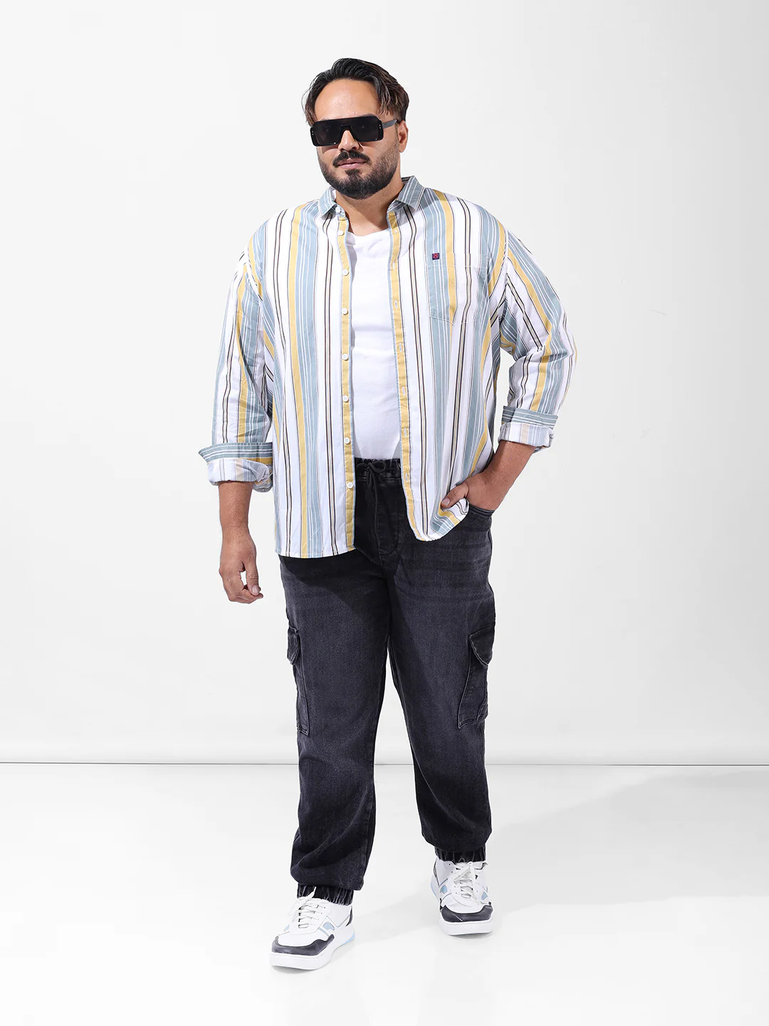Men's Multicolor Regular Fit Striped Casual Shirt - Image 8
