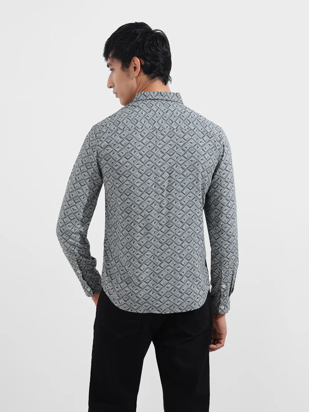 Men's Green Regular Fit Printed Print Shirt - Image 6