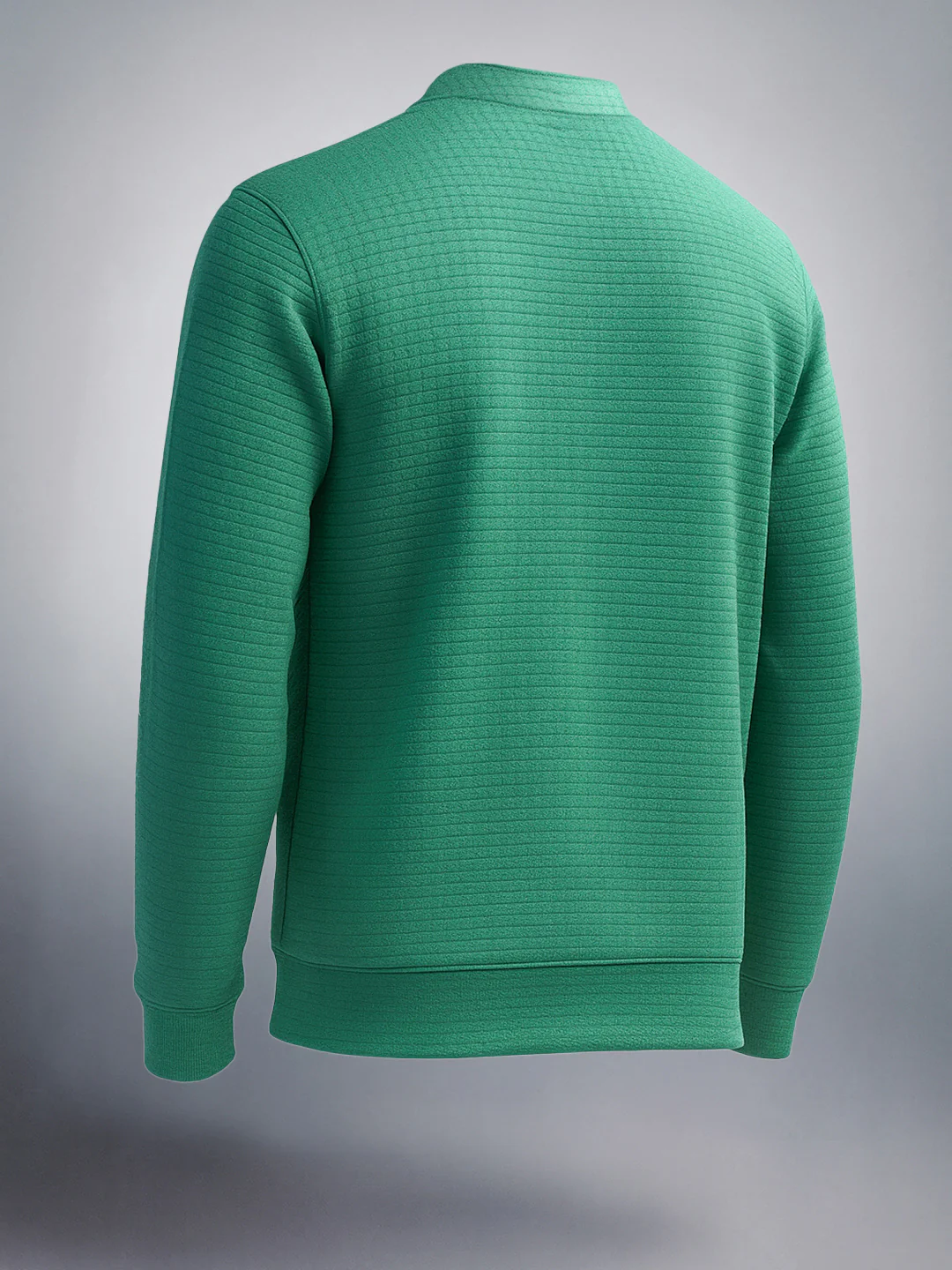 Men's Sport Green Regular Fit Textured Casual Sweatshirts - Image 2