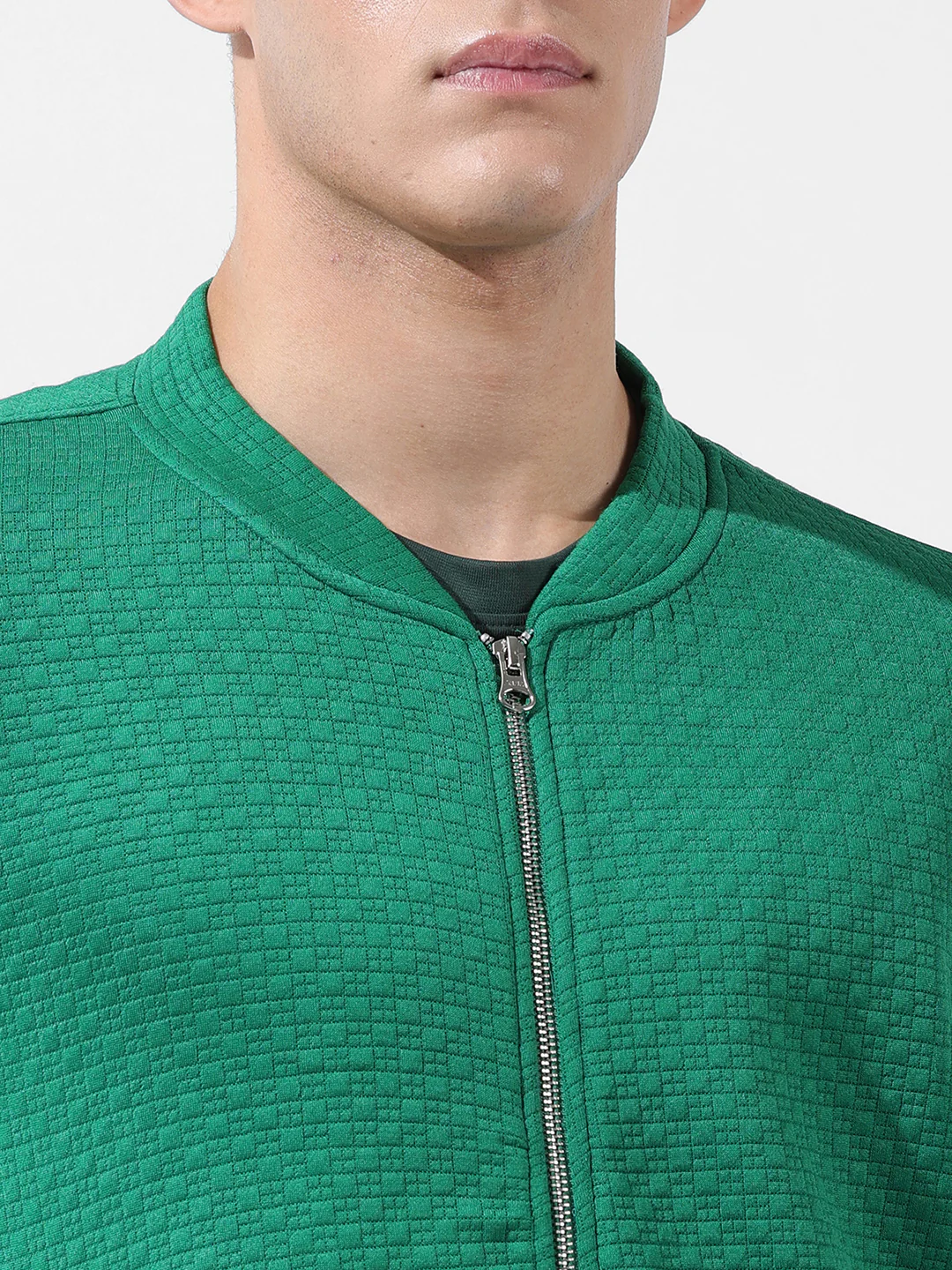 Men's Sport Green Regular Fit Textured Casual Sweatshirts - Image 7