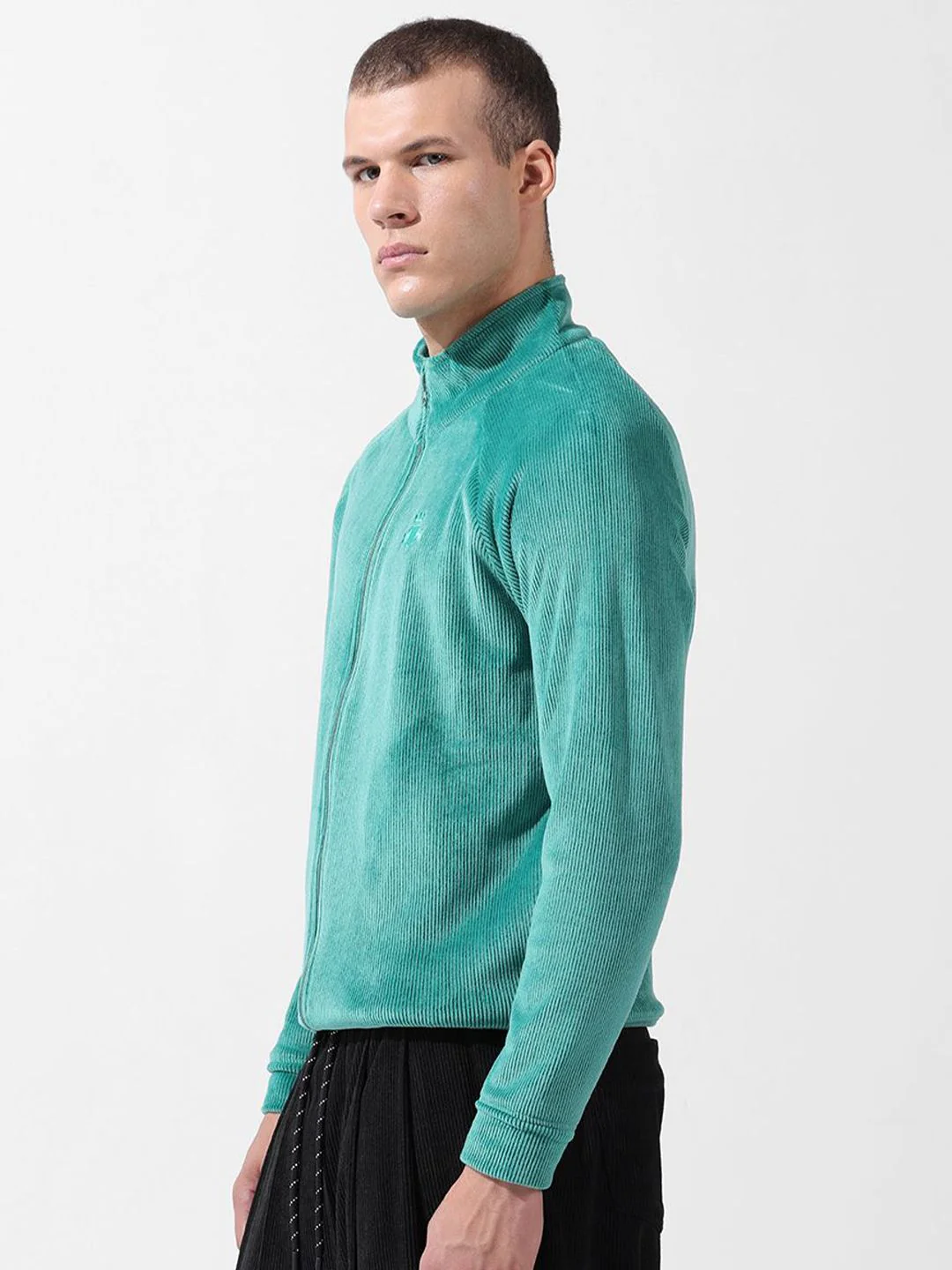Men's Jelly Green Regular Fit Textured Casual Sweatshirts - Image 3