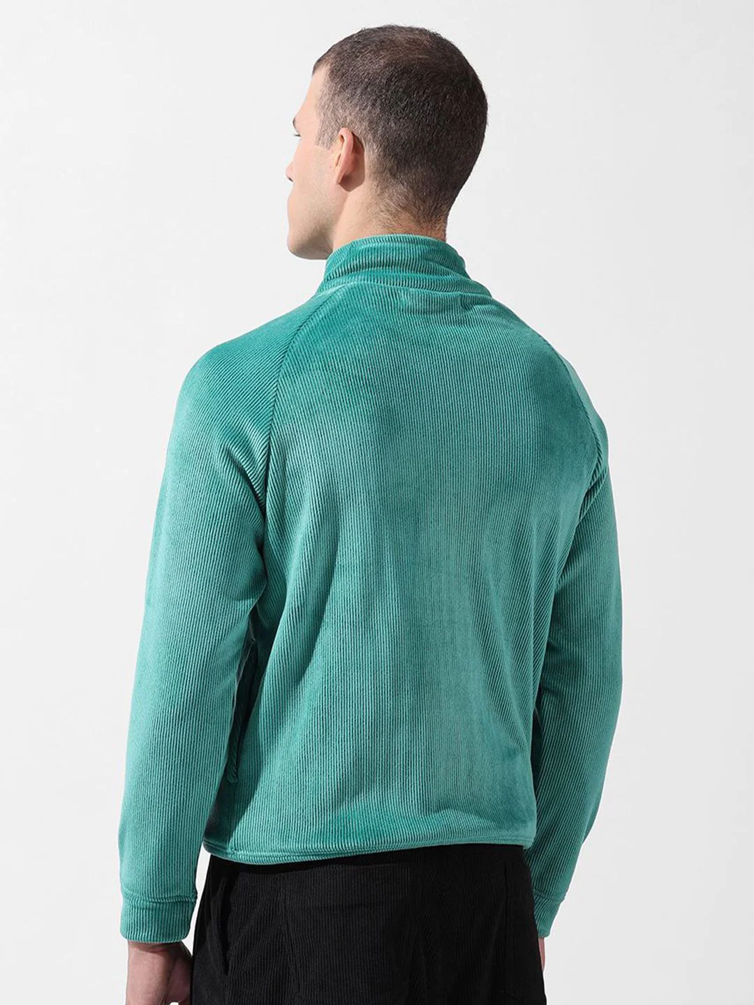 Men's Jelly Green Regular Fit Textured Casual Sweatshirts - Image 4
