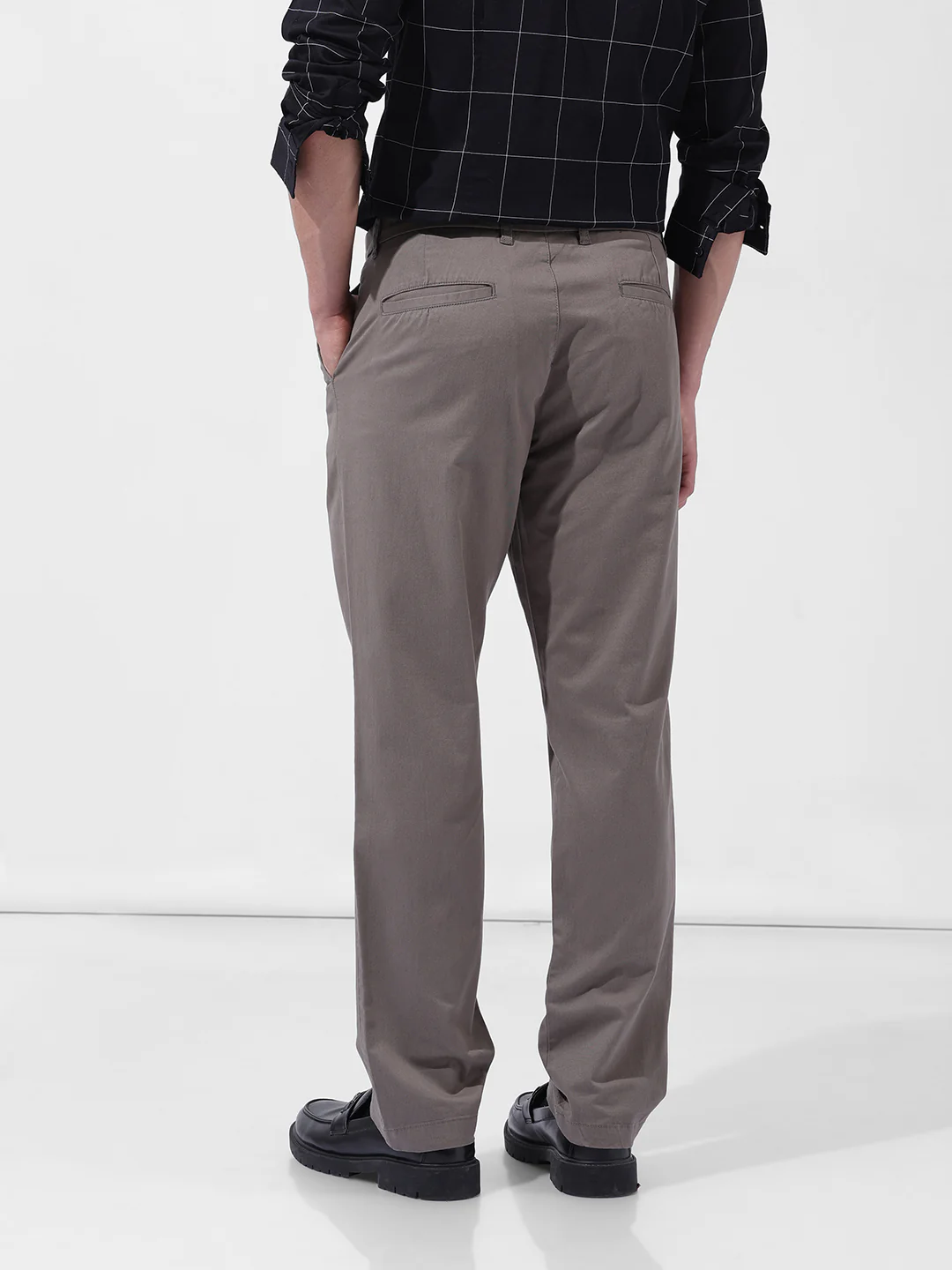 Men's Stone Regular Fit Solid Casual Chinos - Image 6