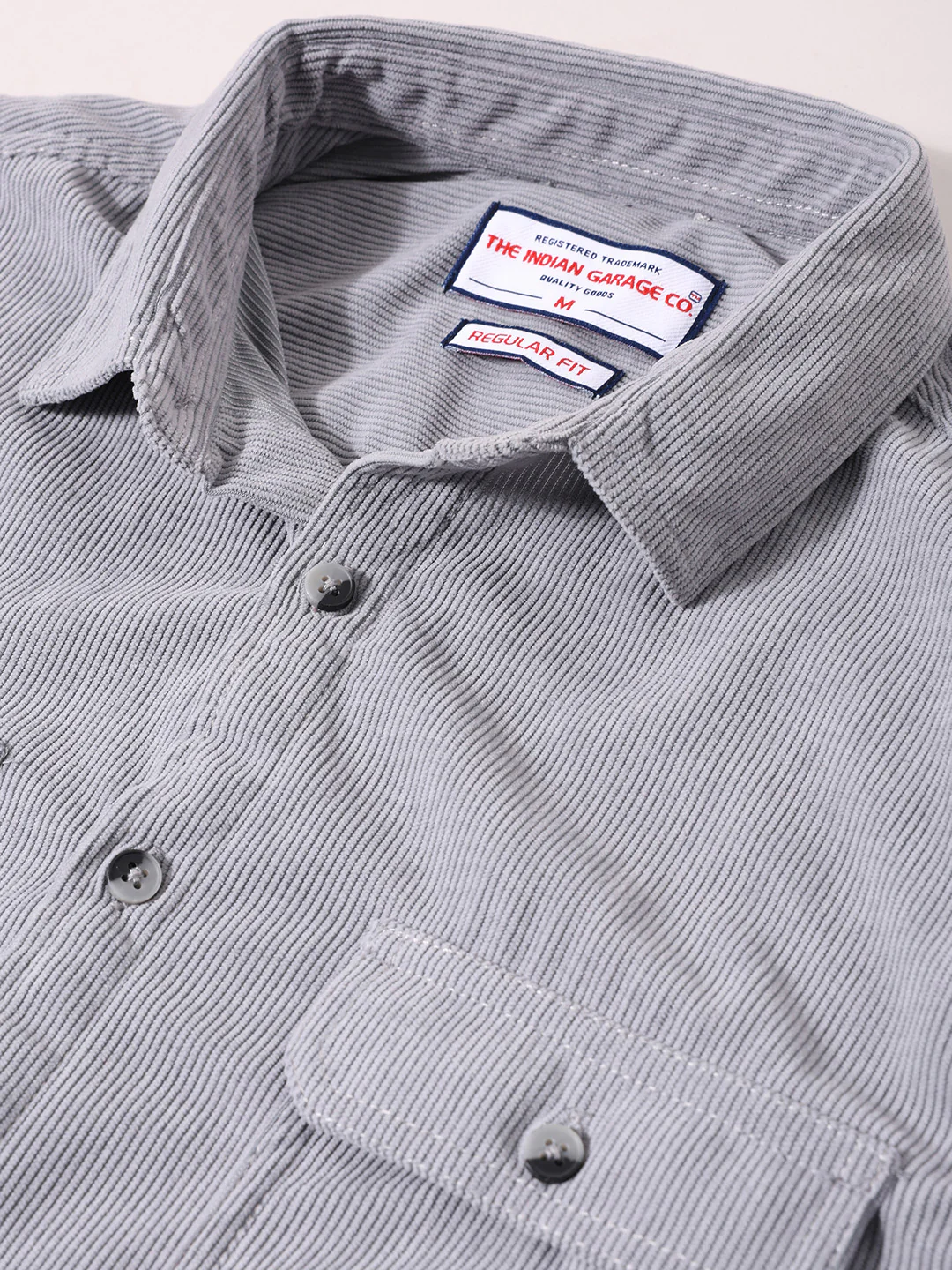 Men's Grey Regular Fit Solid Casual Shirt - Image 6