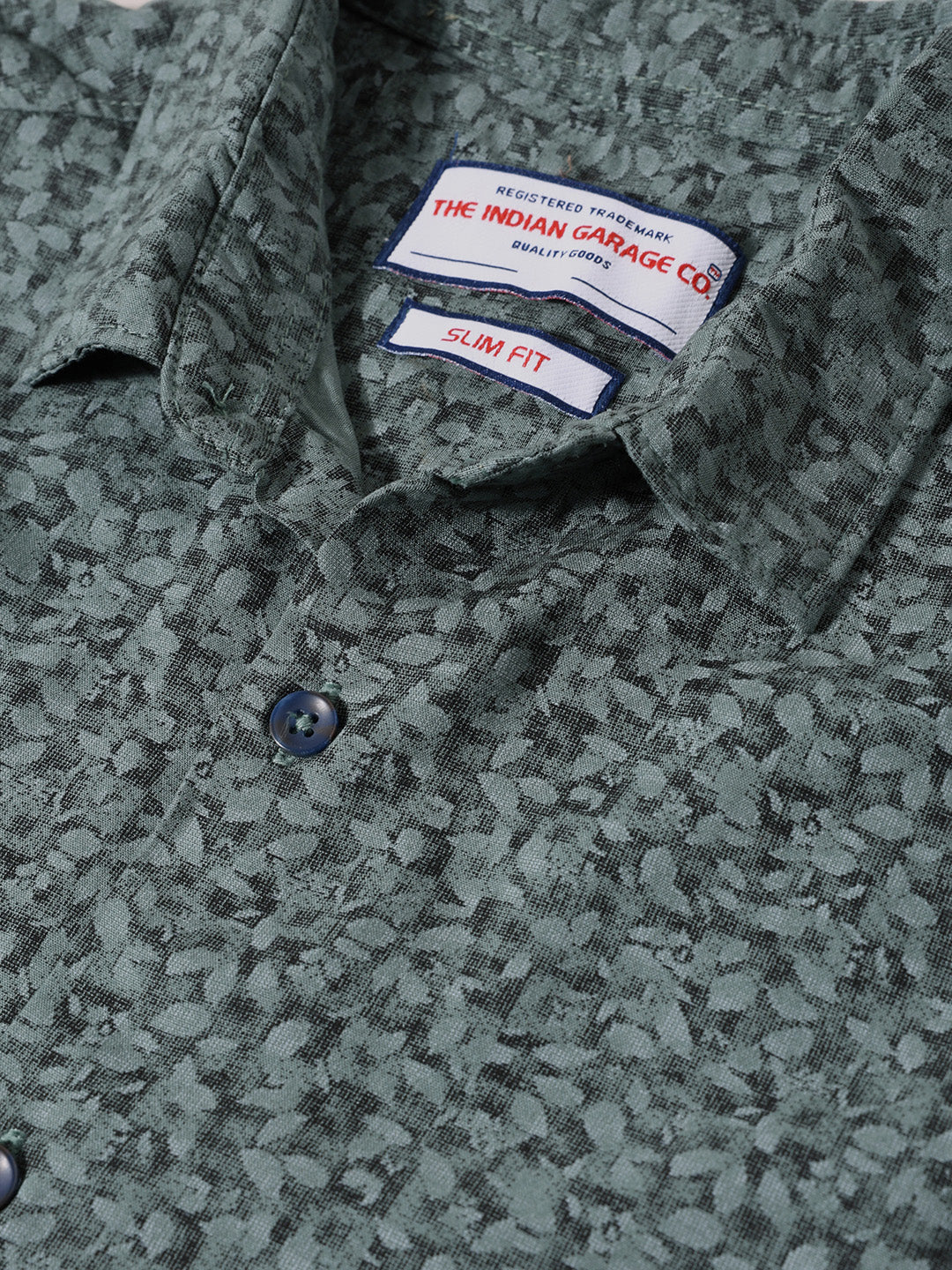 Men's Grey Regular Fit Floral Printed Floral Shirt - Image 3
