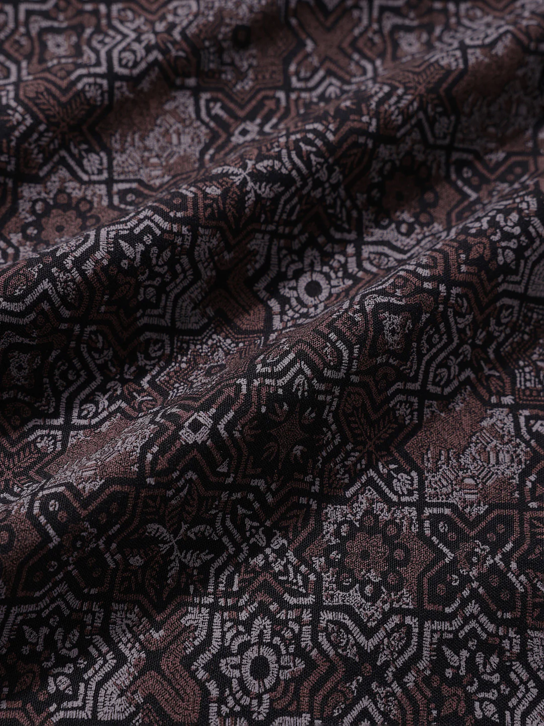 Men's Maroon Regular Fit Printed Print Shirt - Image 7