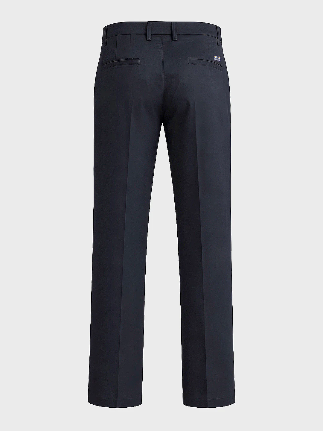 Men's Navy Regular Fit Casual Trousers - Image 6