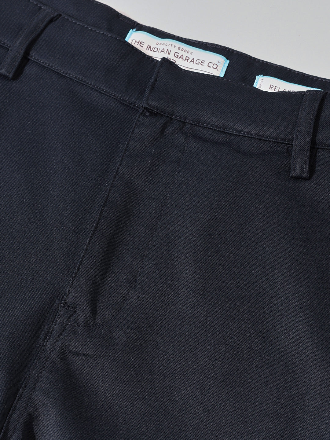 Men's Navy Regular Fit Casual Trousers - Image 7