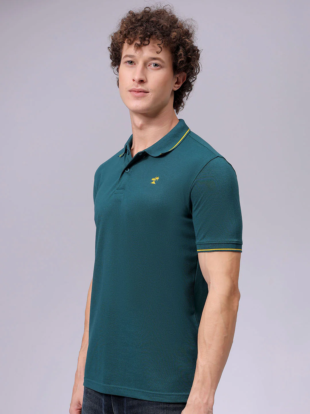 Men's Malachite Regular Fit Embroided Casual T-Shirt - Image 2