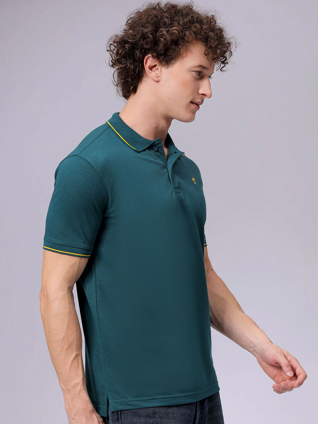 Men's Malachite Regular Fit Embroided Casual T-Shirt - Image 4
