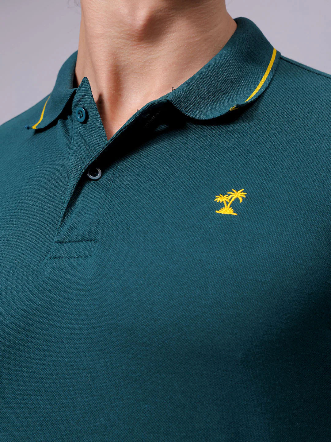 Men's Malachite Regular Fit Embroided Casual T-Shirt - Image 6