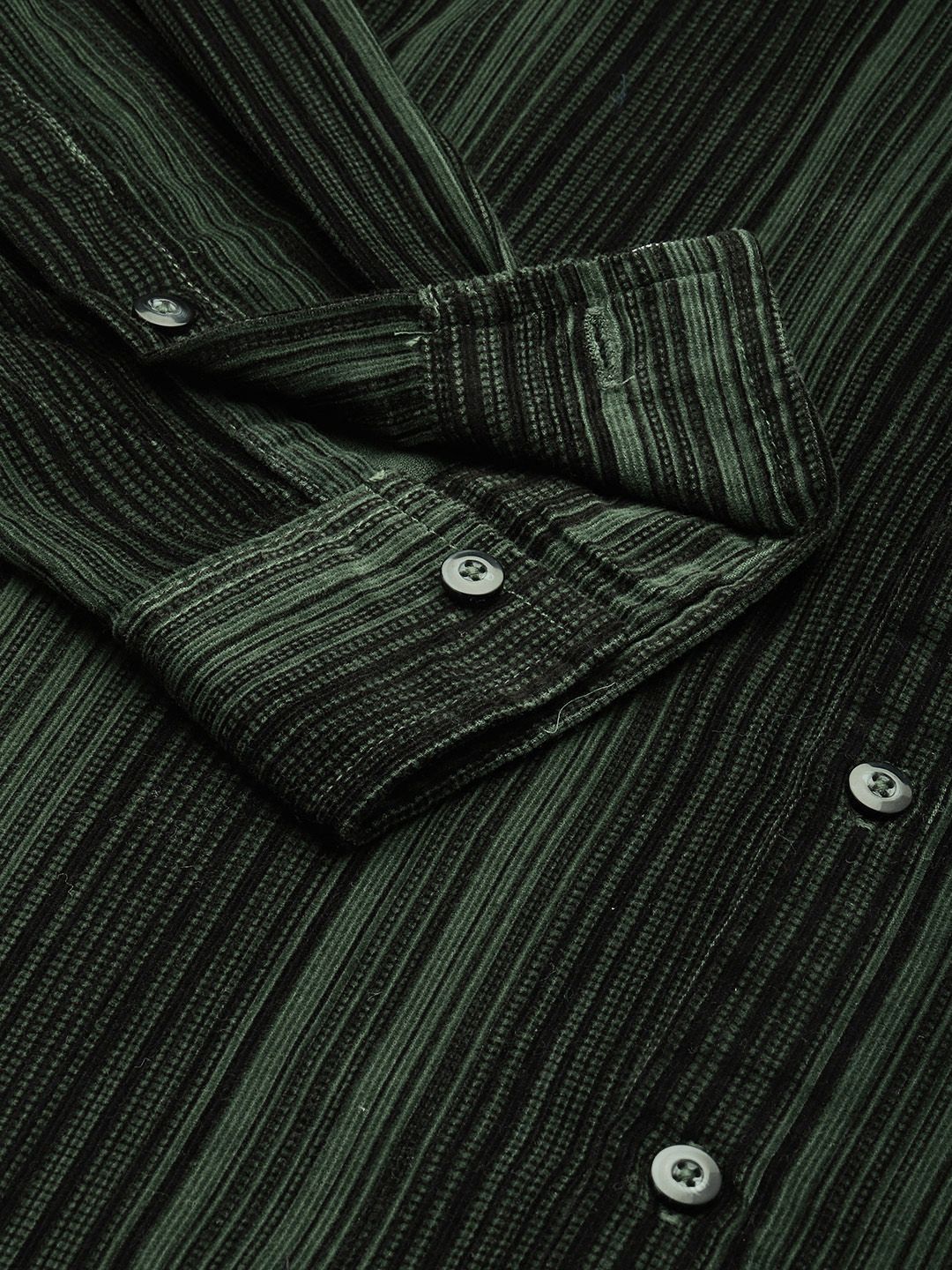 Men's Green Regular Fit Printed Casual Shirt - Image 6