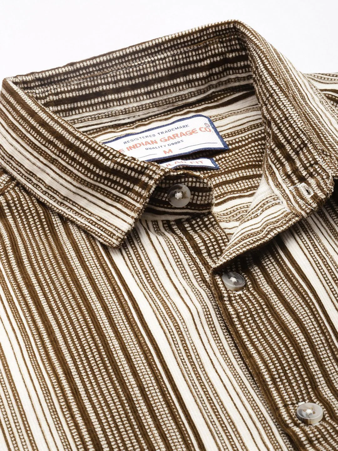 Men's Cream Regular Fit Printed Casual Shirt - Image 3