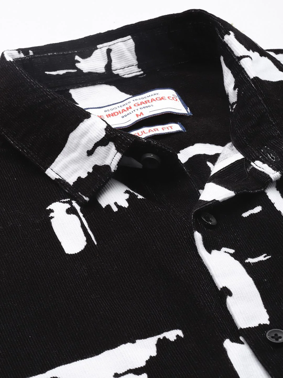 Men's Black Regular Fit Printed Casual Shirt - Image 3